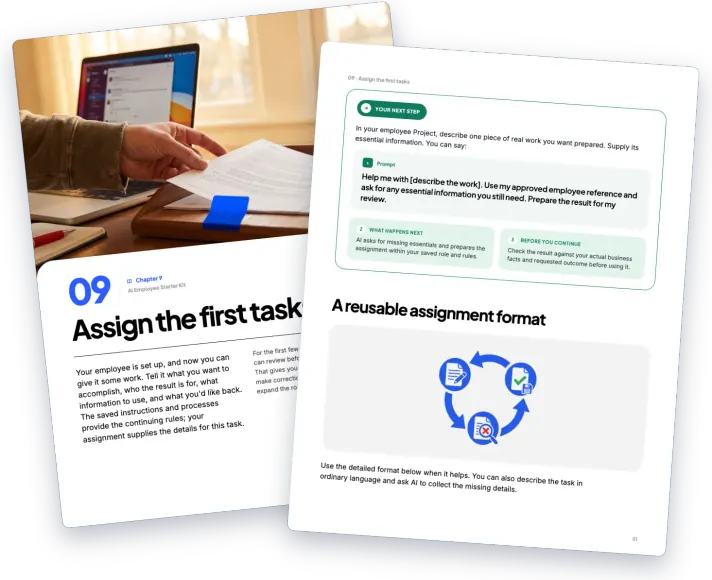 Pages 50 and 51 from the AI Employee Starter Kit guide